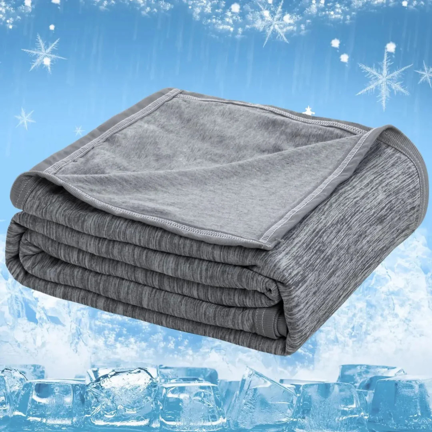 Arctivia Cooling Blanket Breathable Microfiber Lightweight Bedding in Gray and Blue