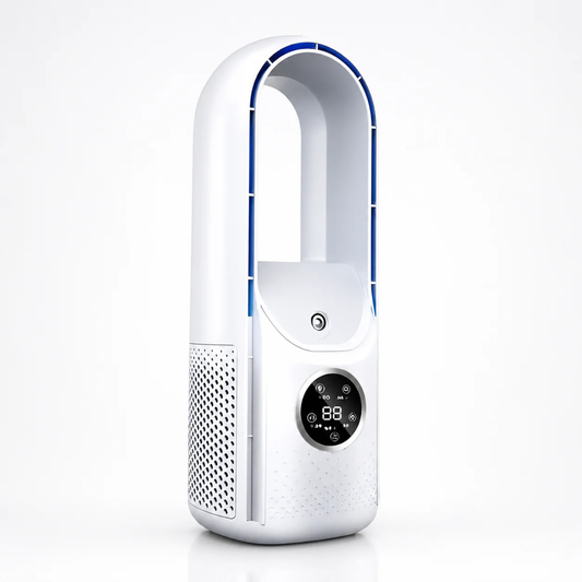 BreezeFlow Bladeless Portable Air Conditioner and Quiet Tower Cooling Fan with Remote