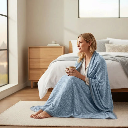 Arctivia Cooling Blanket Breathable Microfiber Lightweight Bedding in Gray and Blue