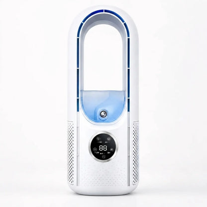 BreezeFlow Bladeless Portable Air Conditioner and Quiet Tower Cooling Fan with Remote
