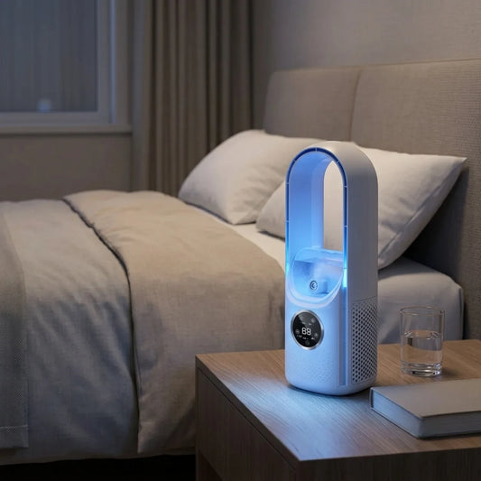 BreezeFlow Bladeless Portable Air Conditioner and Quiet Tower Cooling Fan with Remote
