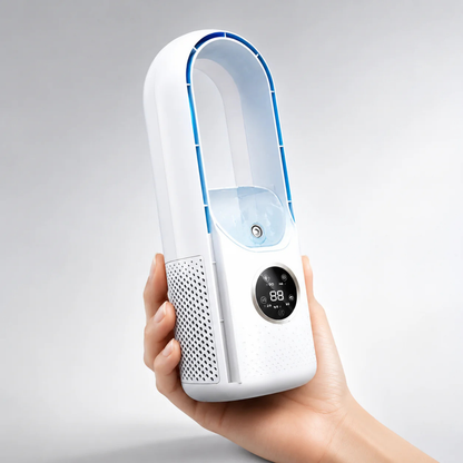 BreezeFlow Bladeless Portable Air Conditioner and Quiet Tower Cooling Fan with Remote