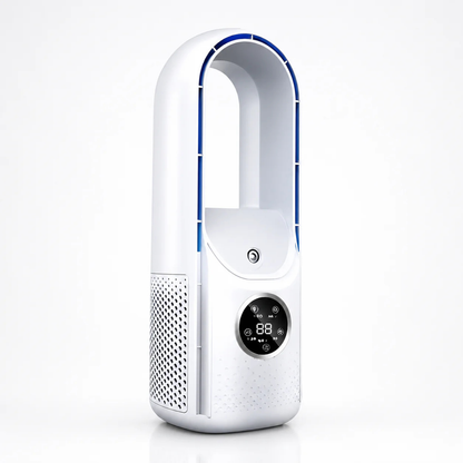 BreezeFlow Bladeless Portable Air Conditioner and Quiet Tower Cooling Fan with Remote