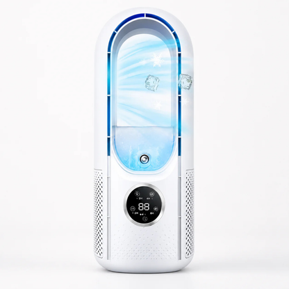 BreezeFlow Bladeless Portable Air Conditioner and Quiet Tower Cooling Fan with Remote