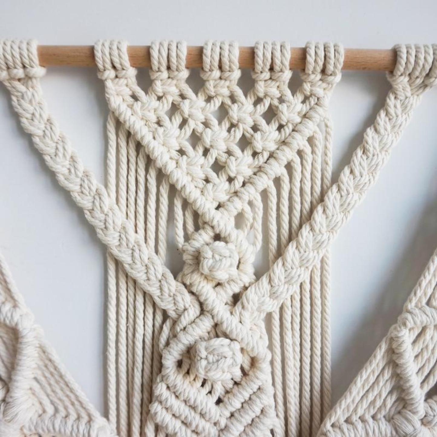 Bohemian Macrame Wall Tapestry Hand-Woven Cotton Geometric Wall Hanging Decor