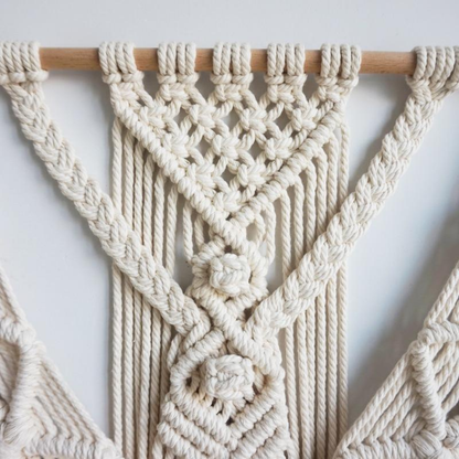 Bohemian Macrame Wall Tapestry Hand-Woven Cotton Geometric Wall Hanging Decor