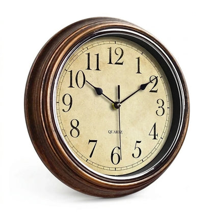 GrandClock Classic Wooden Wall Clock with Silent Quartz Movement and Glass Cover - 30cm