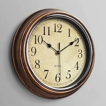 GrandClock Classic Wooden Wall Clock with Silent Quartz Movement and Glass Cover - 30cm
