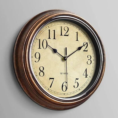 GrandClock Classic Wooden Wall Clock with Silent Quartz Movement and Glass Cover - 30cm