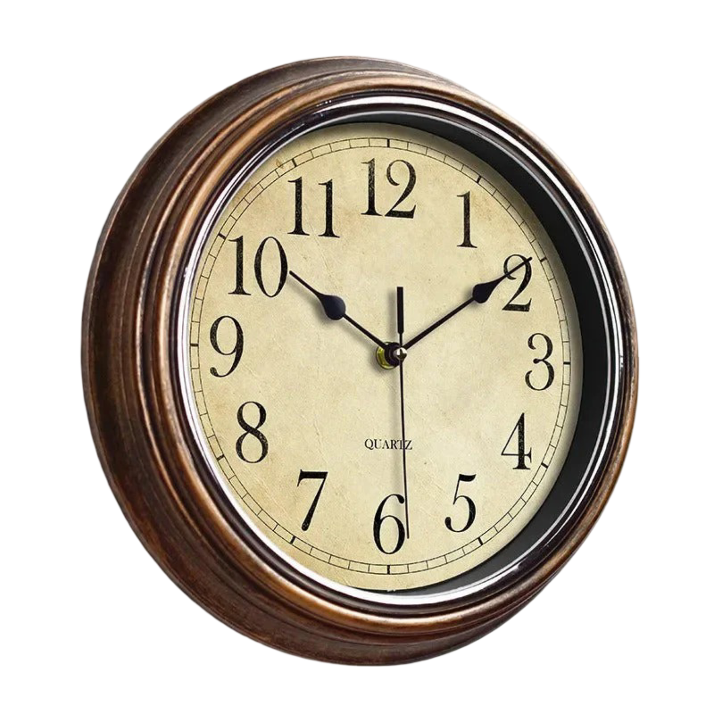 GrandClock Classic Wooden Wall Clock with Silent Quartz Movement and Glass Cover - 30cm