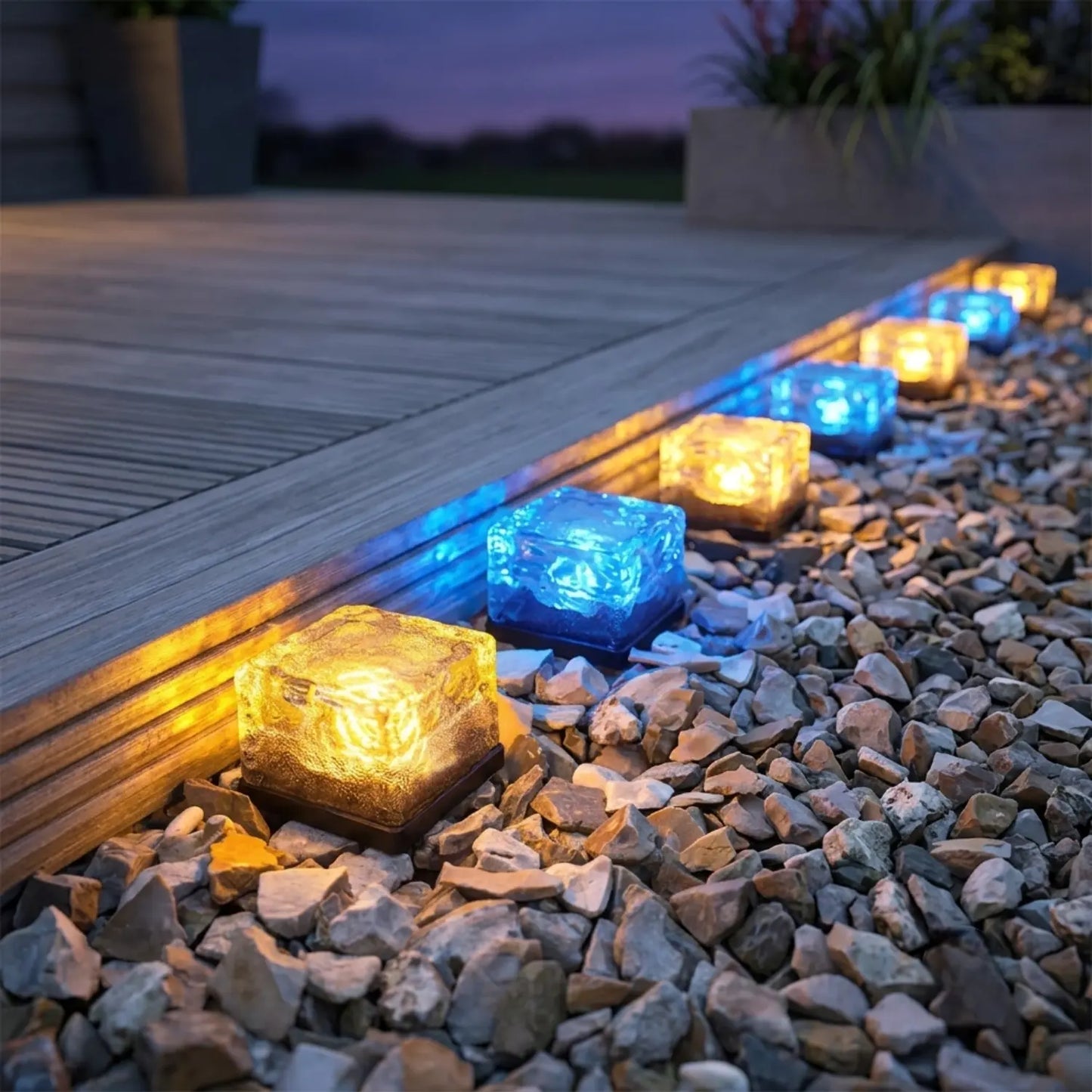 LumiSquare Solar Powered Garden Light Waterproof ABS Landscape Path Lighting