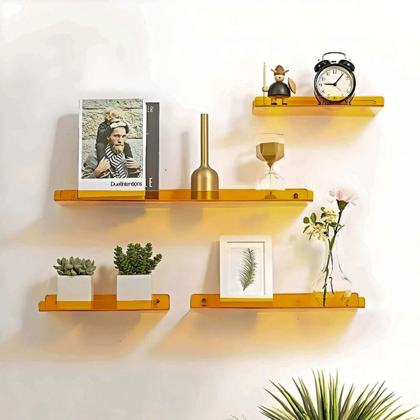 Minimalist Acrylic Floating Wall Shelf for Modern Display and Storage