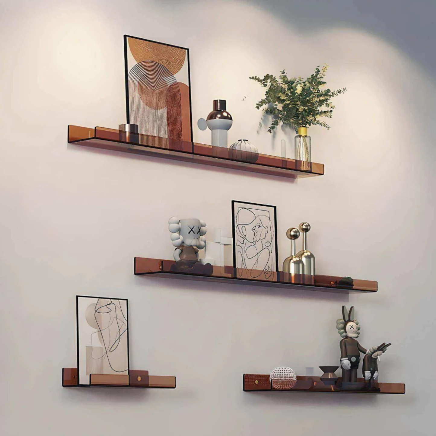 Minimalist Acrylic Floating Wall Shelf for Modern Display and Storage