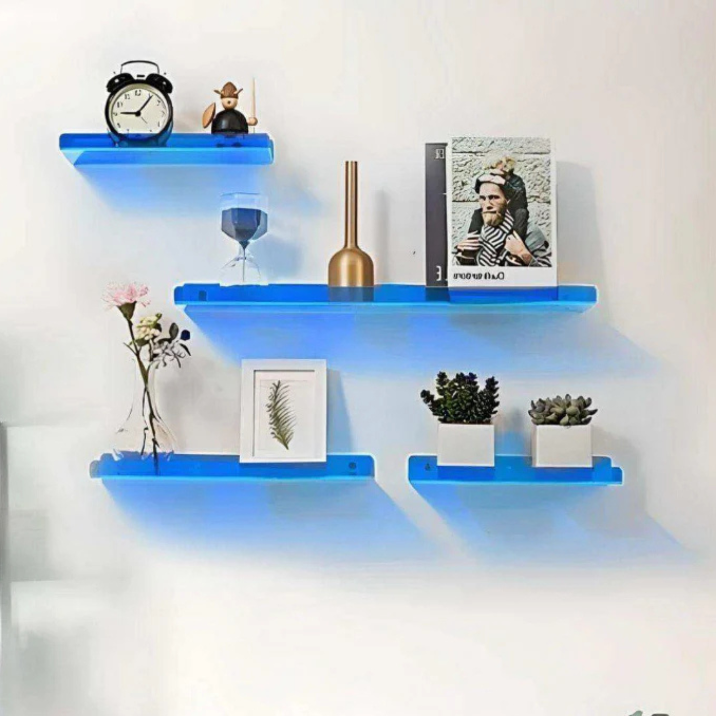 Minimalist Acrylic Floating Wall Shelf for Modern Display and Storage