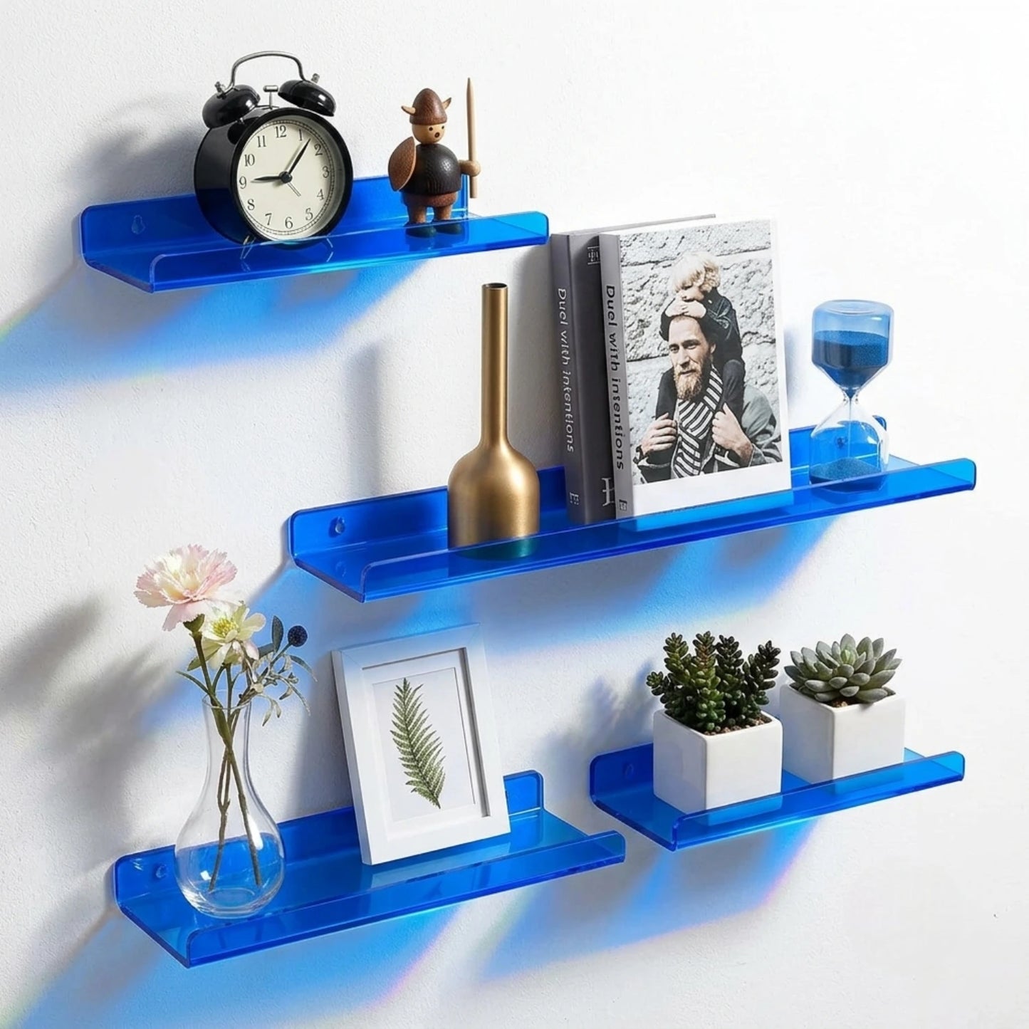 Minimalist Acrylic Floating Wall Shelf for Modern Display and Storage