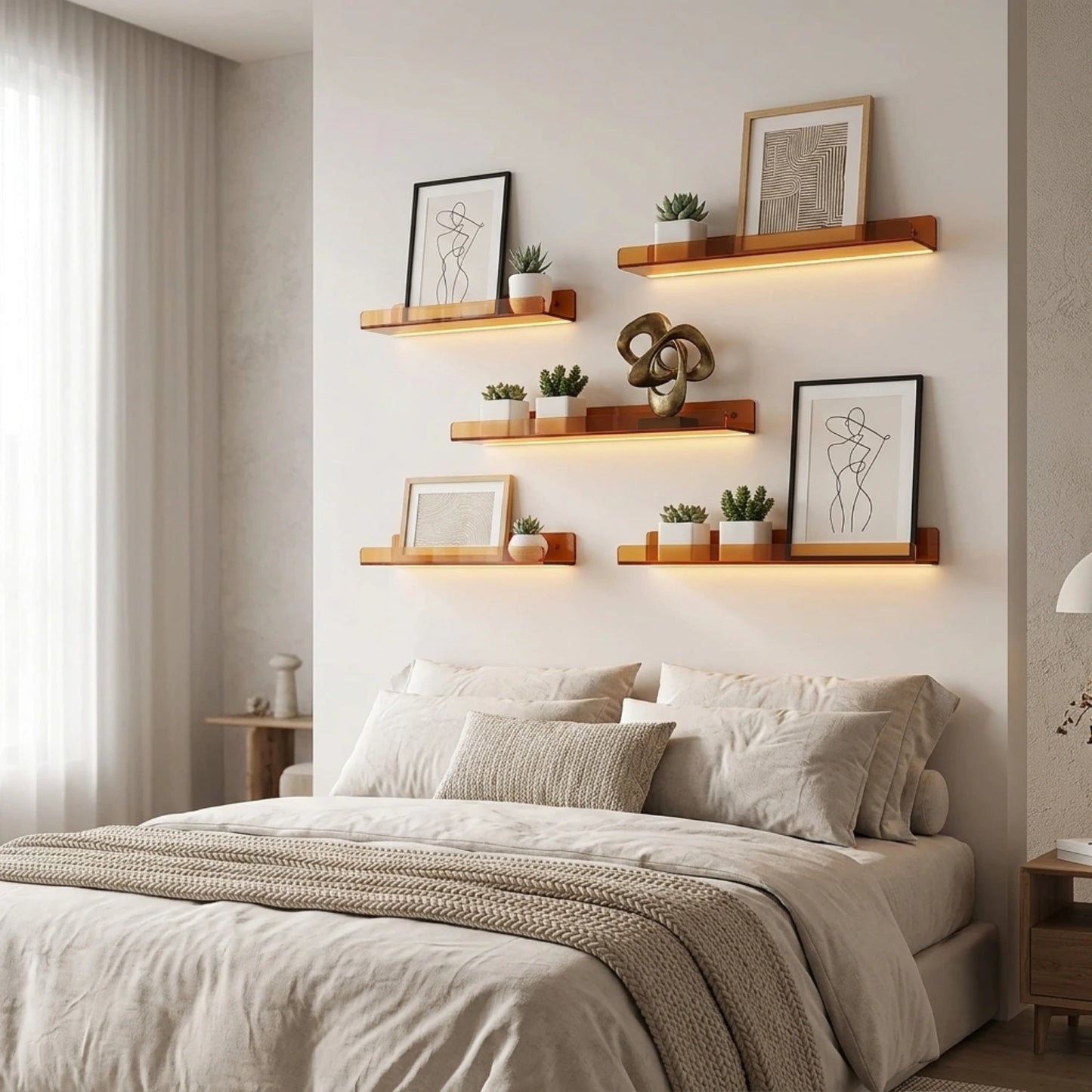 Minimalist Acrylic Floating Wall Shelf for Modern Display and Storage