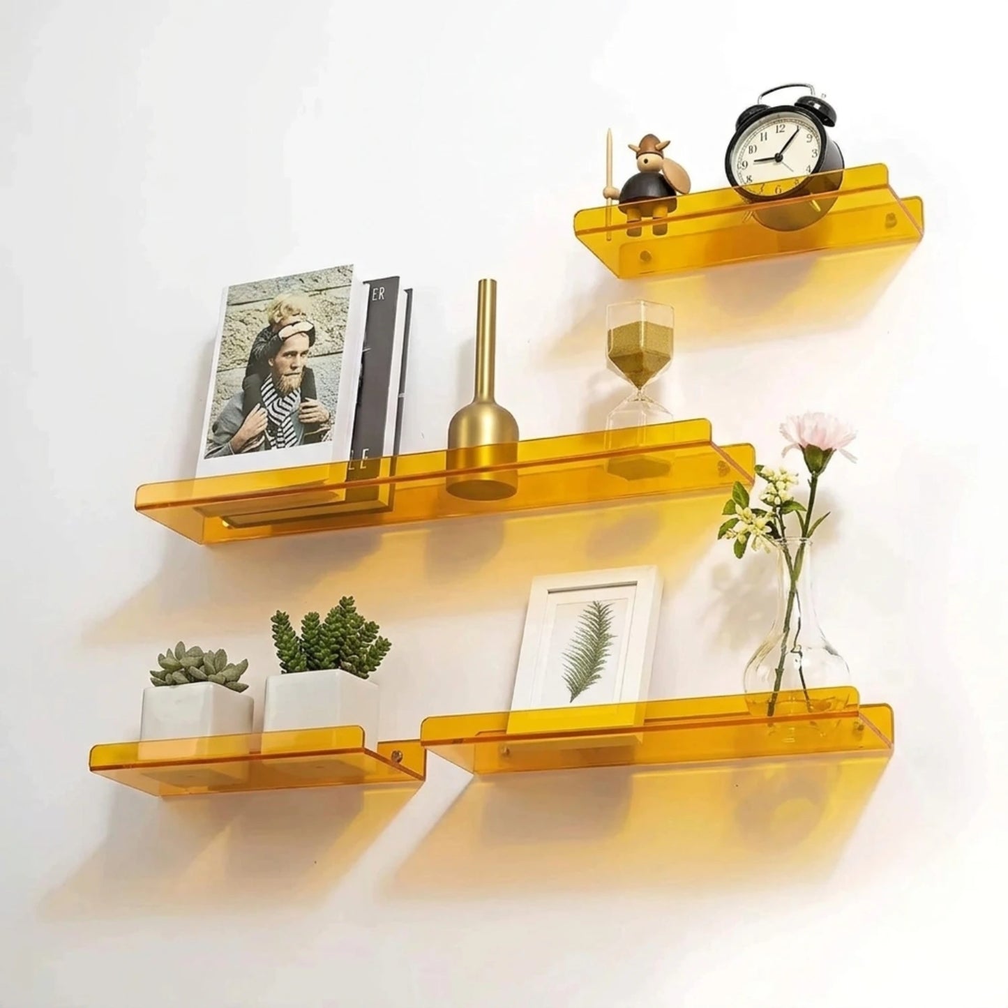 Minimalist Acrylic Floating Wall Shelf for Modern Display and Storage
