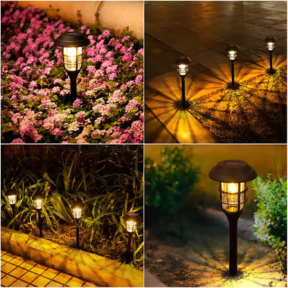 SolarGlow Weatherproof Solar Path Lights - Flickering Warm Glow Outdoor Garden Set (6-Pack)