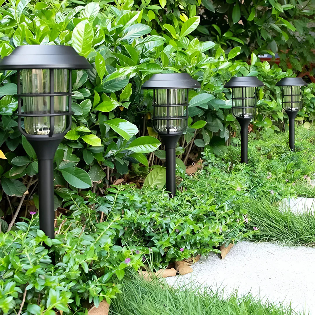 SolarGlow Weatherproof Solar Path Lights - Flickering Warm Glow Outdoor Garden Set (6-Pack)